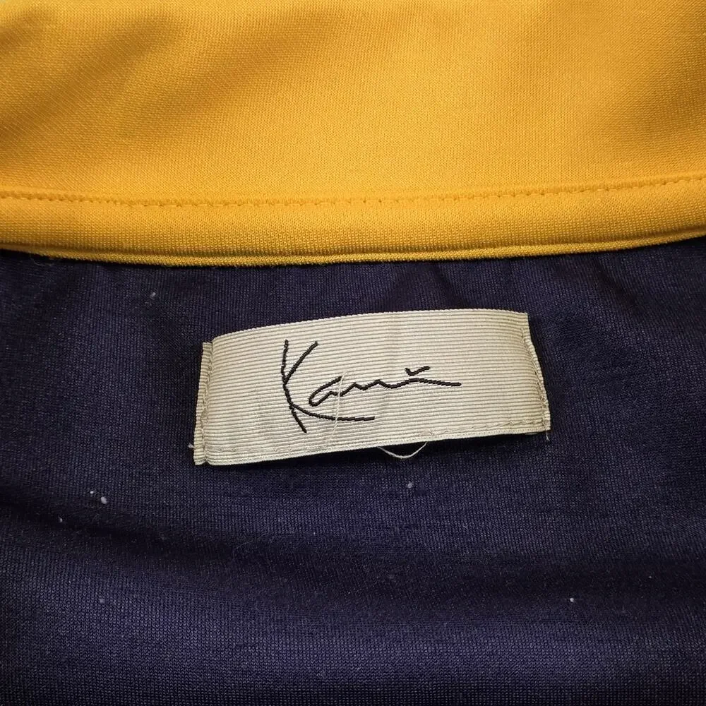 VTG Karl Kani Track Jacket Mens 4XL Big & Tall‎ Yellow Navy Colorblock Full Zip